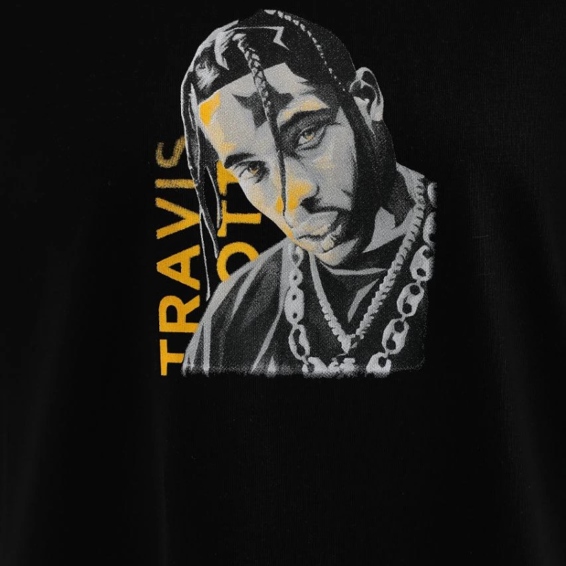 Baskılı Oversize T-Shirt - Siyah -