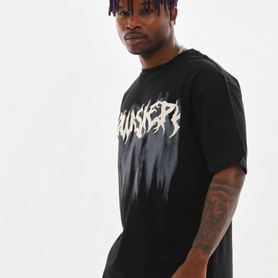 Baskılı Oversize T-Shirt - Siyah -