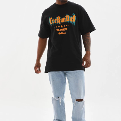 Baskılı Oversize T-Shirt - Siyah -