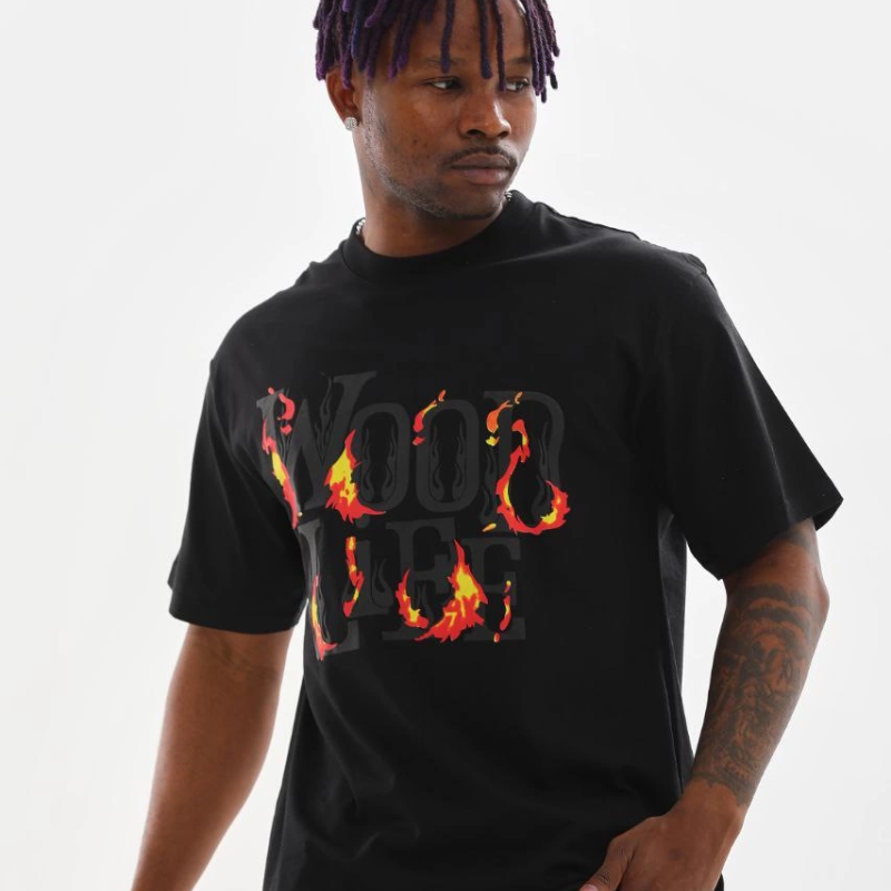 Baskılı Oversize T-Shirt - Siyah -