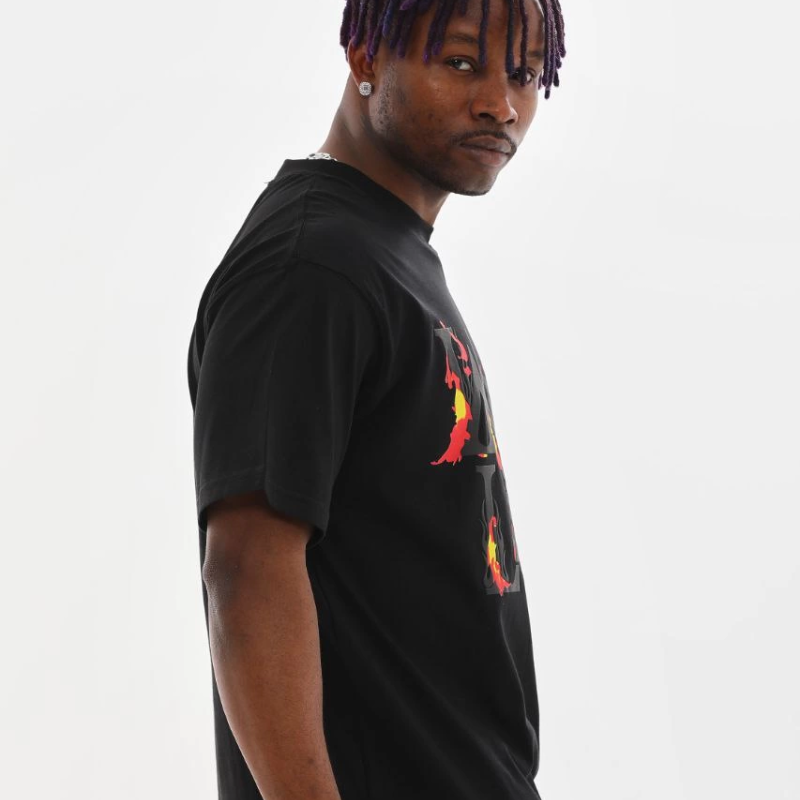 Baskılı Oversize T-Shirt - Siyah -