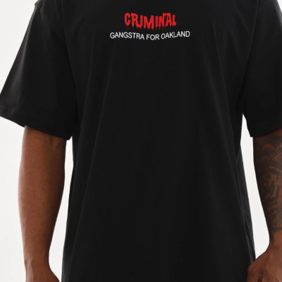 Baskılı Oversize T-Shirt - Siyah -