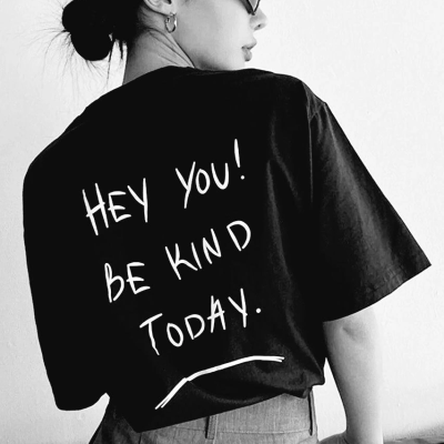 Baskılı Oversize T-Shirt - Siyah -