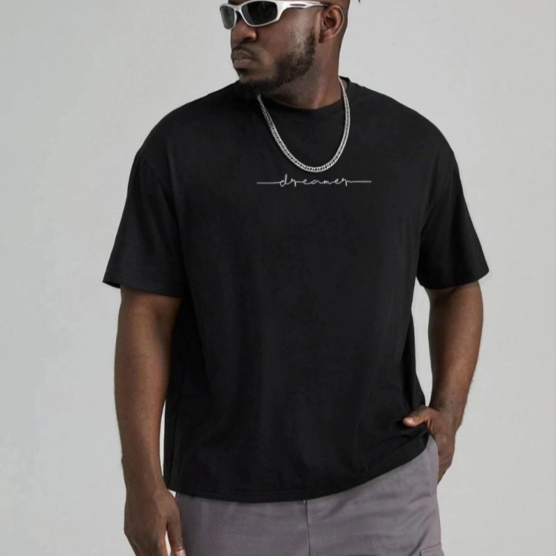 Baskılı Oversize T-Shirt - Siyah -