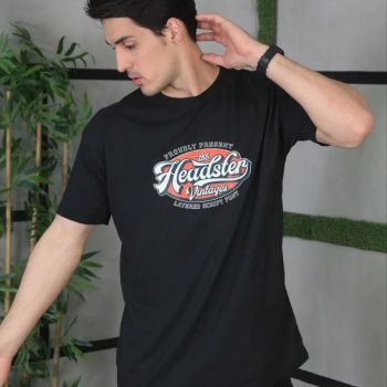 Baskılı Oversize T-Shirt - Siyah -