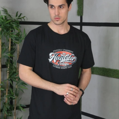 Baskılı Oversize T-Shirt - Siyah -