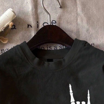 Baskılı Oversize T-shirt - Siyah -