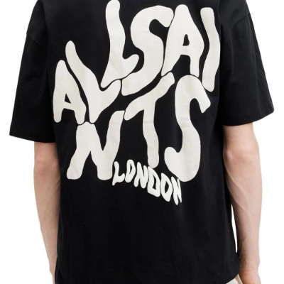 Baskılı Oversize T-shirt - Siyah -