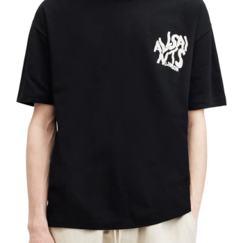 Baskılı Oversize T-shirt - Siyah -