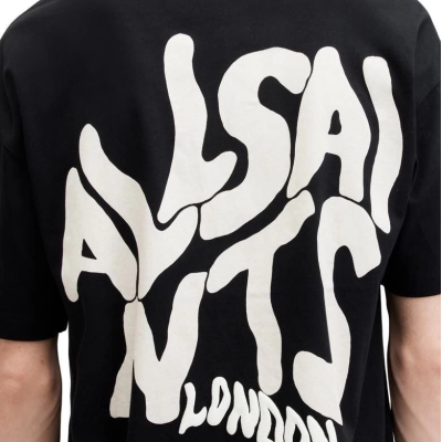 Baskılı Oversize T-shirt - Siyah -