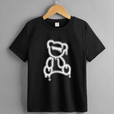 Baskılı T-Shirt - Siyah -