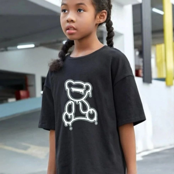 Baskılı T-Shirt - Siyah -