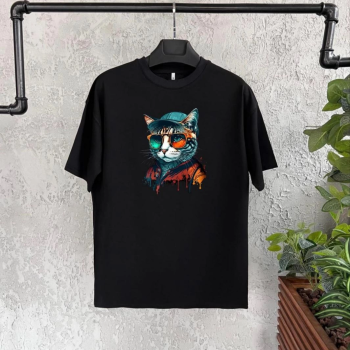 Baskılı T-Shirt - Siyah -