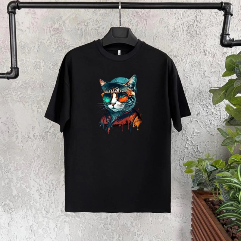 Baskılı T-Shirt - Siyah -