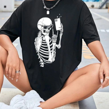 Baskılı   T-shirt - Siyah -