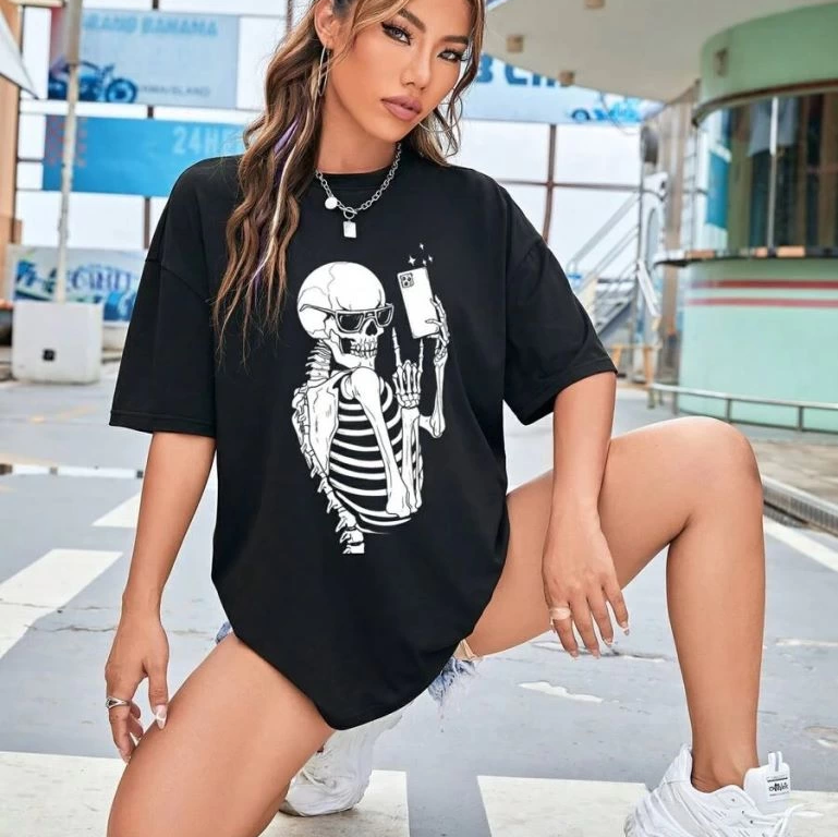 Baskılı   T-shirt - Siyah -