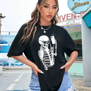 Baskılı   T-shirt - Siyah -