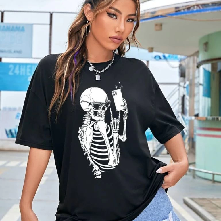 Baskılı   T-shirt - Siyah -