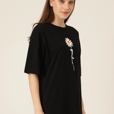 Baskılı   T-shirt - Siyah -