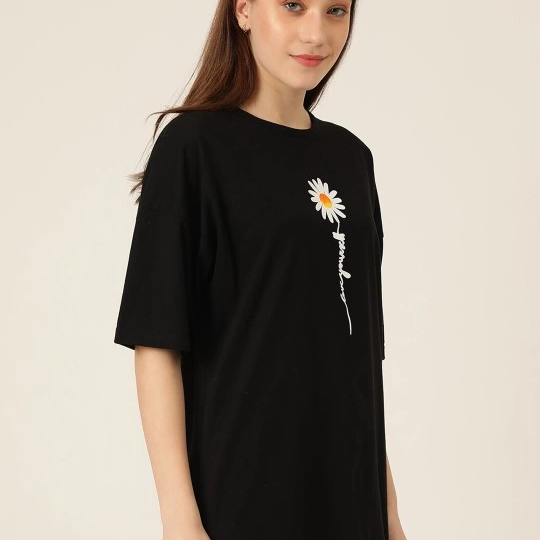 Baskılı   T-shirt - Siyah -