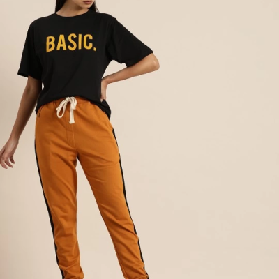 Baskılı   T-shirt - Siyah -