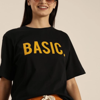 Baskılı   T-shirt - Siyah -