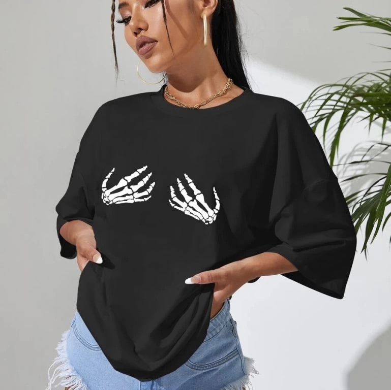 Baskılı   T-shirt - Siyah -