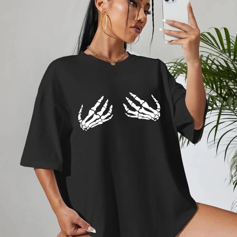 Baskılı   T-shirt - Siyah -