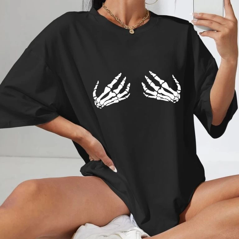 Baskılı   T-shirt - Siyah -