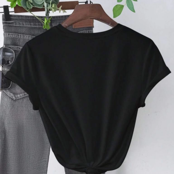 Baskılı   T-shirt - Siyah -