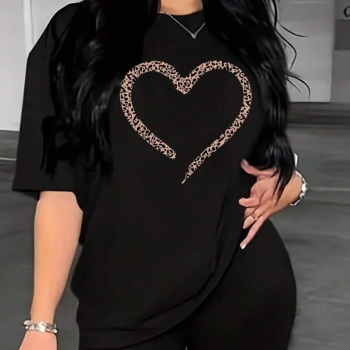 Baskılı   T-shirt - Siyah -