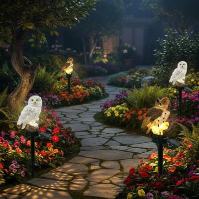Baykuş Tasarımlı Solar Kazıklı Bahçe Aydınlatma 