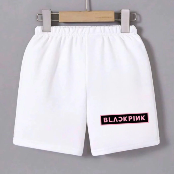 Beli Lastikli Baskılı Mini Şort - Beyaz -