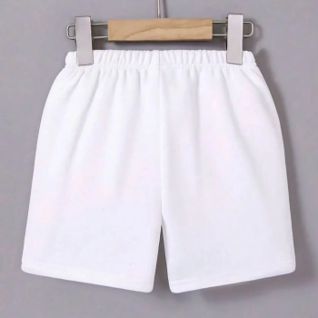 Beli Lastikli Mini Düz Şort - Beyaz -