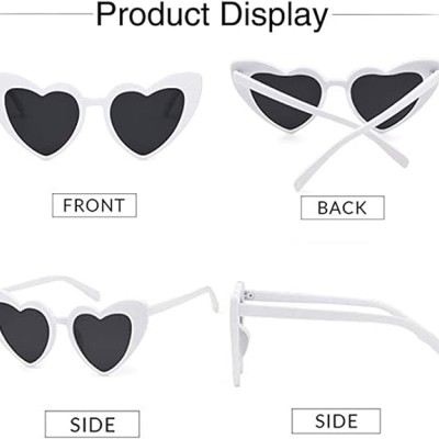 Beyaz Renk Kalp Şekilli Parti Gözlüğü