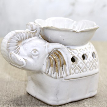 Beyaz Seramik Filli Buhurdanlık 