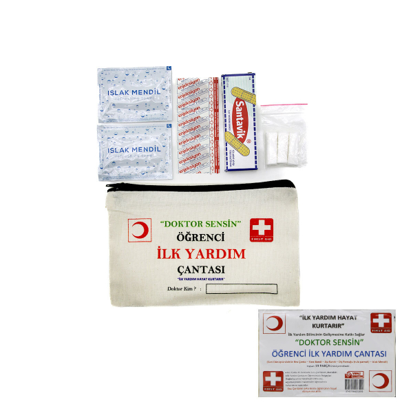Bez Çantalı Öğrenci İlk Yardım Seti