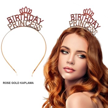 Birthday Princess Kristal Taç – Rose Gold Kaplama