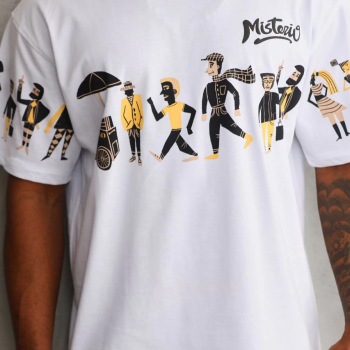 Bisiklet Yaka Baskılı Oversize T-Shirt - Beyaz -