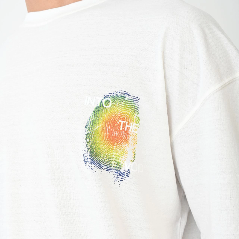 Bisiklet Yaka Baskılı Oversize T-Shirt - Beyaz -