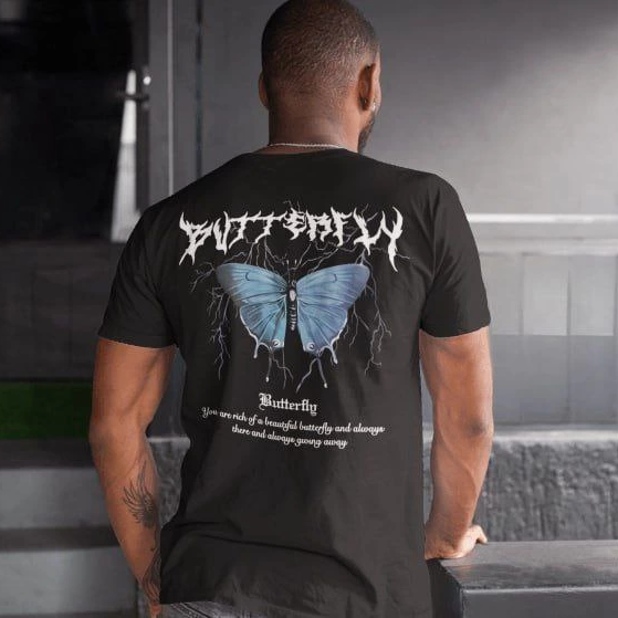 Bisiklet Yaka Baskılı Oversize T-Shirt - Siyah -