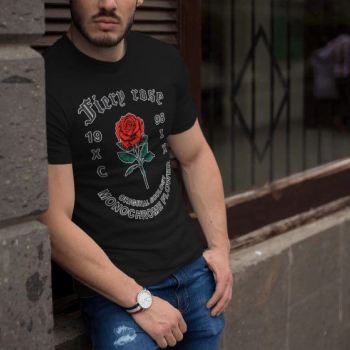 Bisiklet Yaka Baskılı Oversize T-Shirt - Siyah -