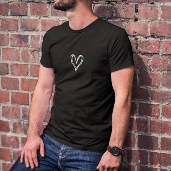 Bisiklet Yaka Baskılı Oversize T-Shirt - Siyah -