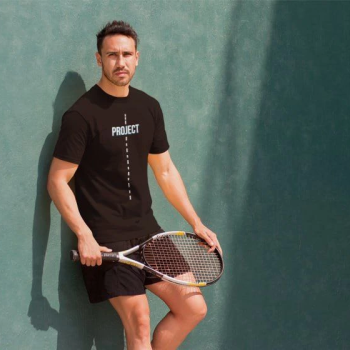 Bisiklet Yaka Baskılı Oversize T-Shirt - Siyah -