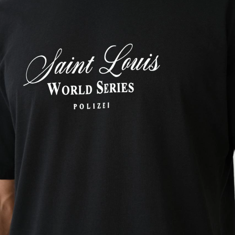 Bisiklet Yaka Baskılı Oversize T-Shirt - Siyah -