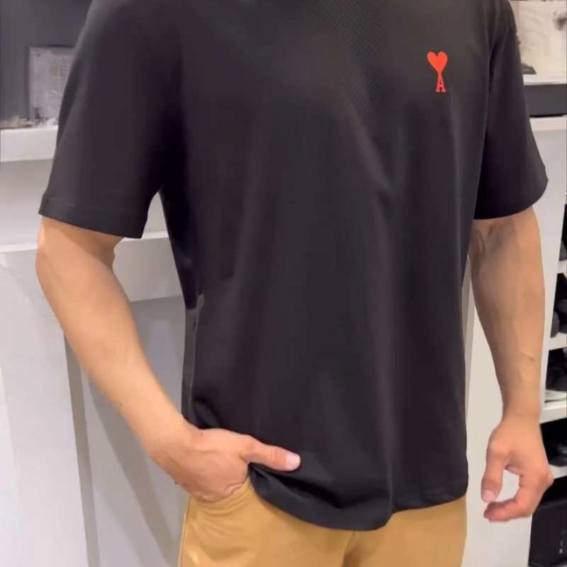 Bisiklet Yaka Baskılı Oversize T-Shirt - Siyah -