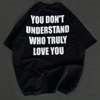 Bisiklet Yaka Baskılı Oversize T-Shirt - Siyah -