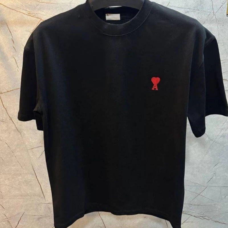 Bisiklet Yaka Baskılı Oversize T-Shirt - Siyah -