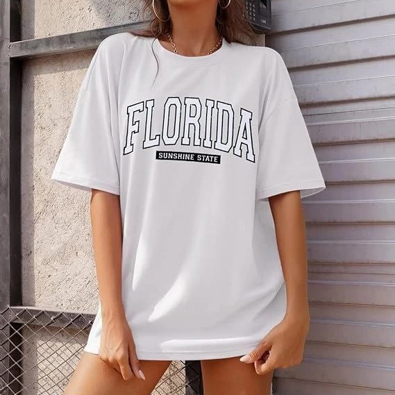 Bisiklet Yaka Baskılı T-shirt - Beyaz -