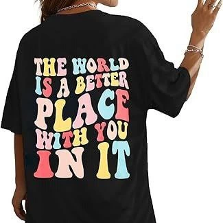 Bisiklet Yaka Baskılı T-shirt - Siyah -